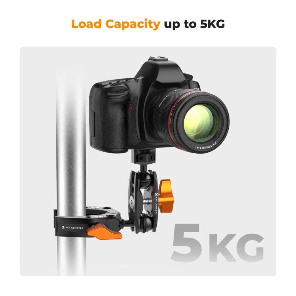K&F Concept MS14 magic arm, 360°-os forgás, dupla gömbfej, 5kg teherbírás,