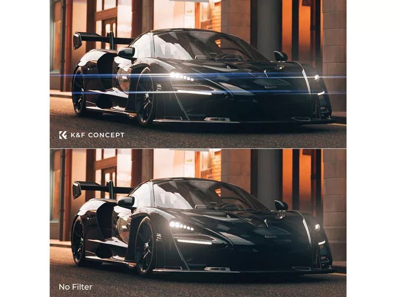 K&F Concept NANO-X series, Blue Streak szűrő, vízlepergető, karcálló, zöld bevonat, 77mm