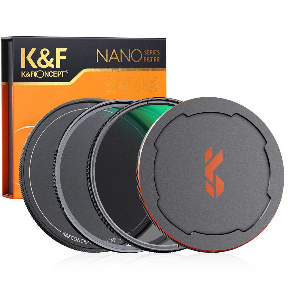 K&F Concept NANO-X series, MCUV + CPL szűrő, vízlepergető, karcálló, fém objektívsapka + tok, 58mm