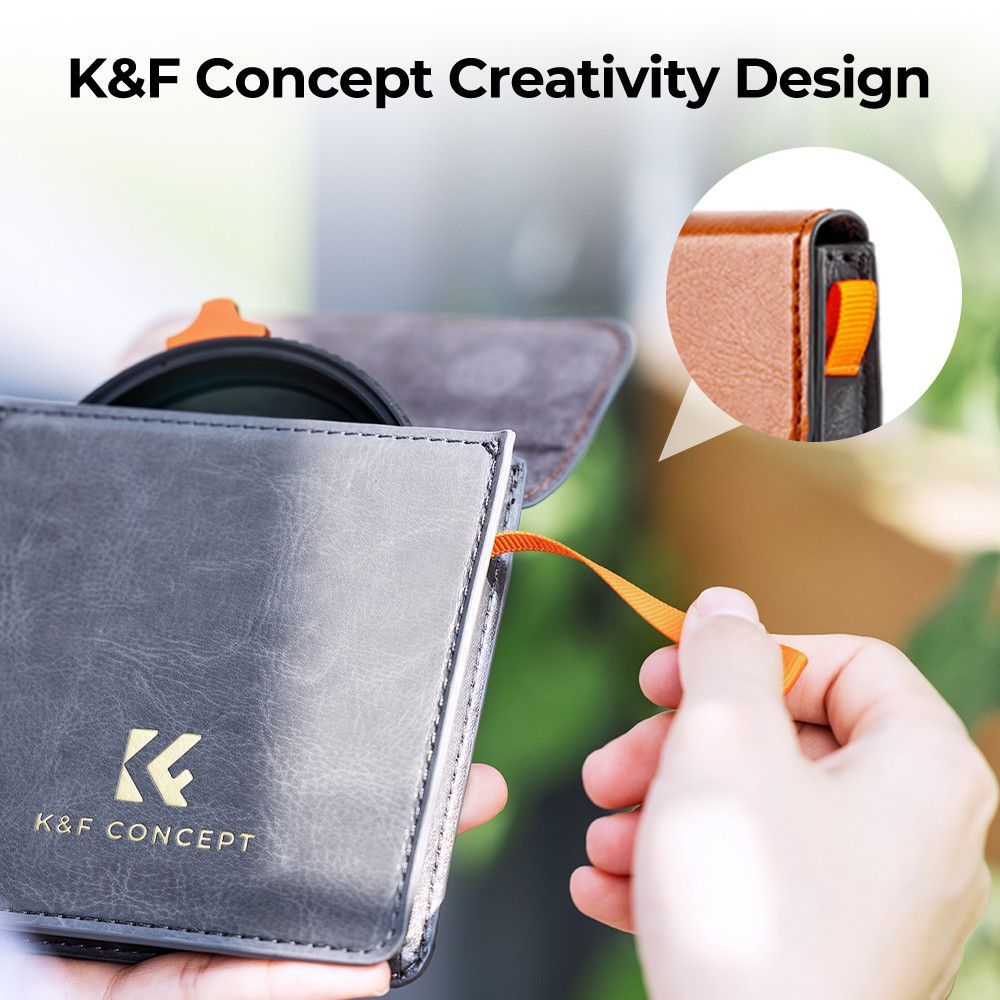 K&F Concept NANO-X Slim, HD, VARIO ND 2-400 változtatható szürkeszűrő, vízlepergető, karcálló, 62mm