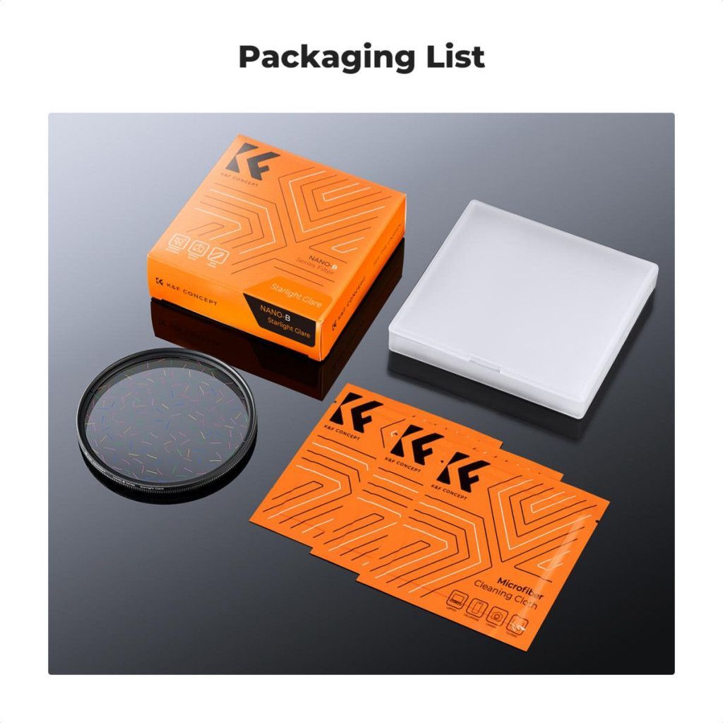 K&F Concept színes csillagszűrő, effekt szűrő, ultra vékony keret, 82mm, +3db törlőkendő