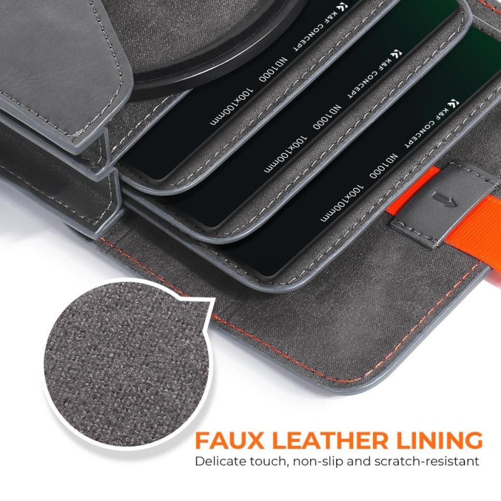 K&F Concept szűrőtartó kemény tok, 3db lapszűrő számára, max 100x100mm