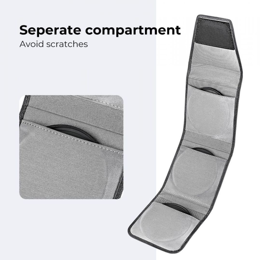 K&F Concept szűrőtartó tok, 3db szűrő számára, 37-62mm