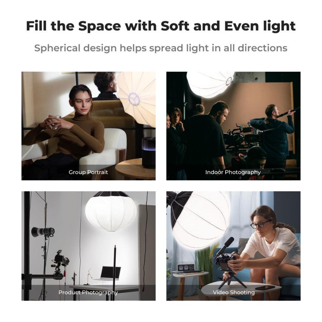 K&F Concept 85cm-es nyitható gömb softbox, lantern, Bowens csatlakozás, hordtáskával