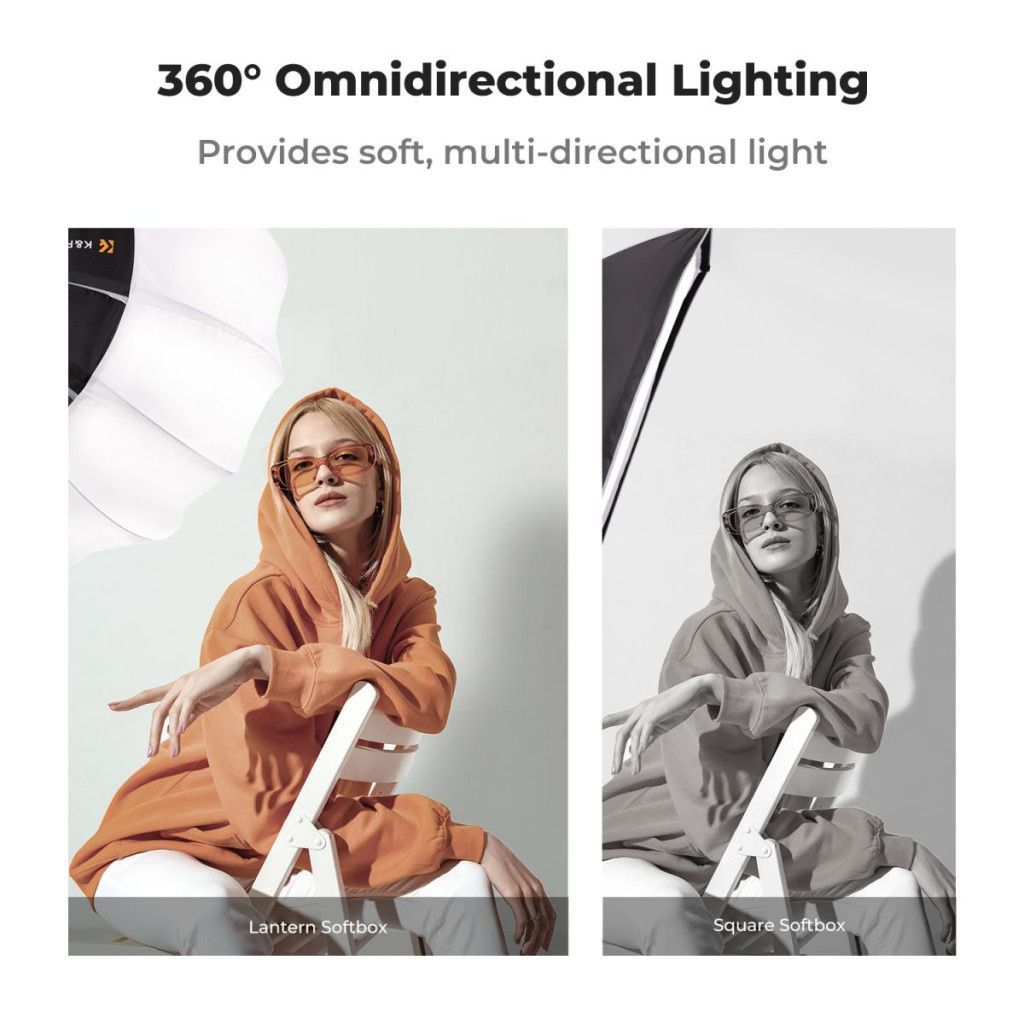 K&F Concept 85cm-es nyitható gömb softbox, lantern, Bowens csatlakozás, hordtáskával
