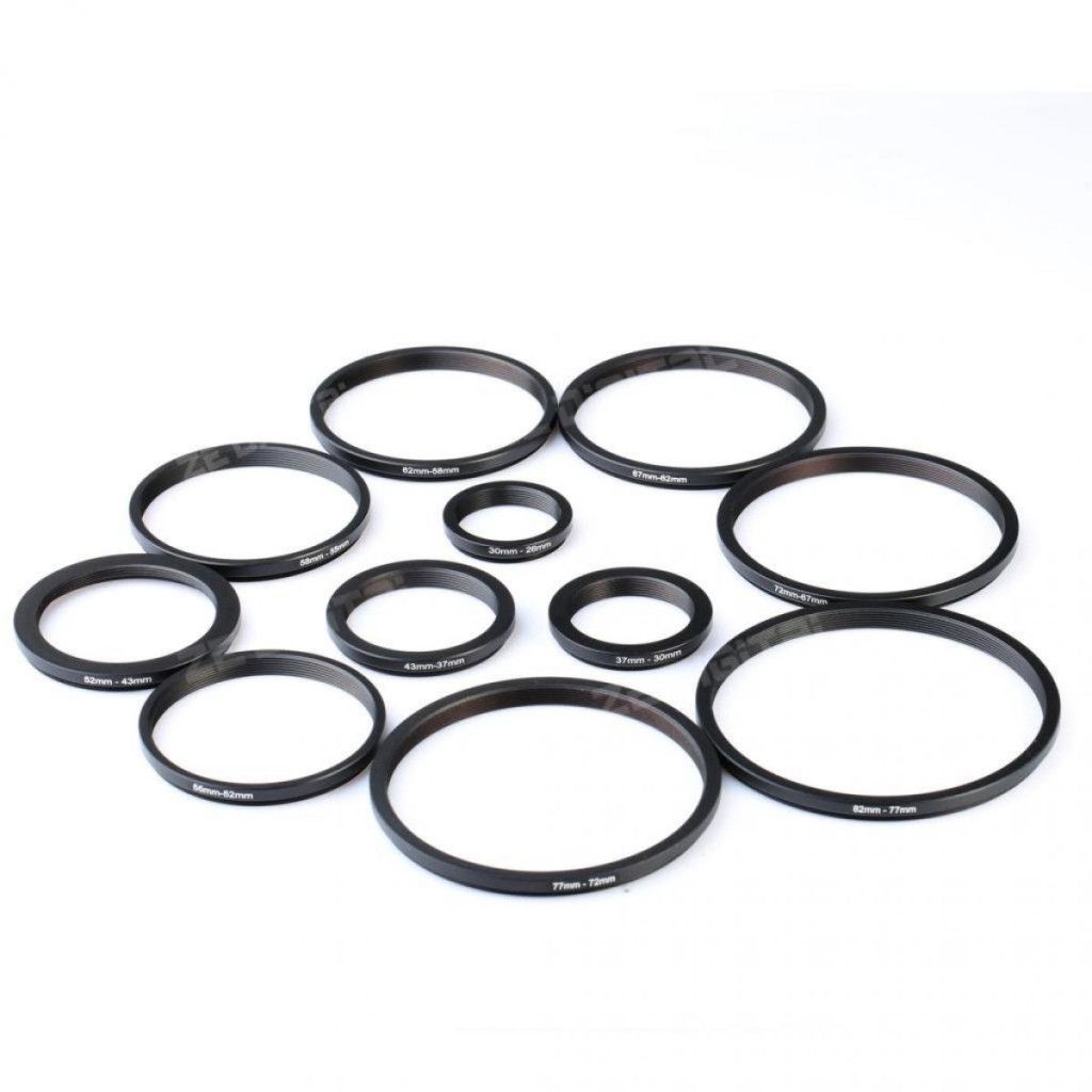 K&F Concept 11 az 1-ben menetátalakító gyűrű szett (Step-Down) 82-26mm