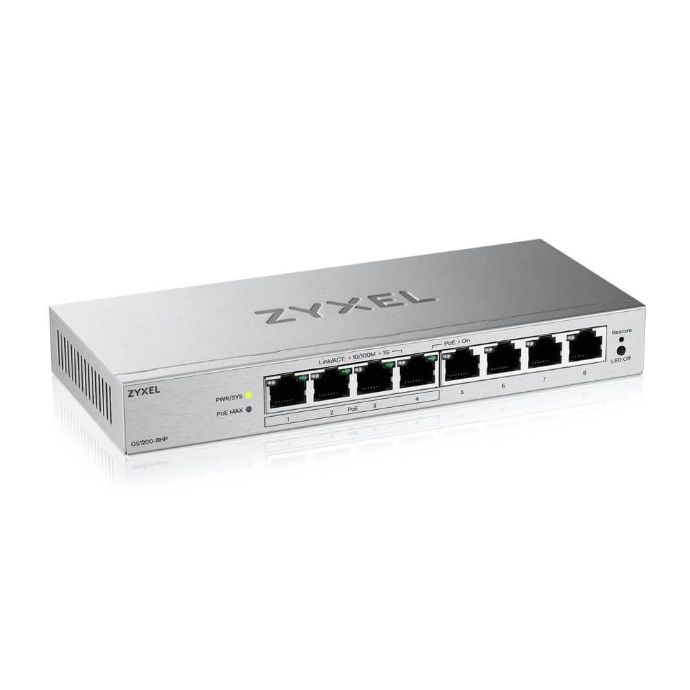 ZyXEL GS1200-8HPv3 8-Port GbE Web Managed Switch