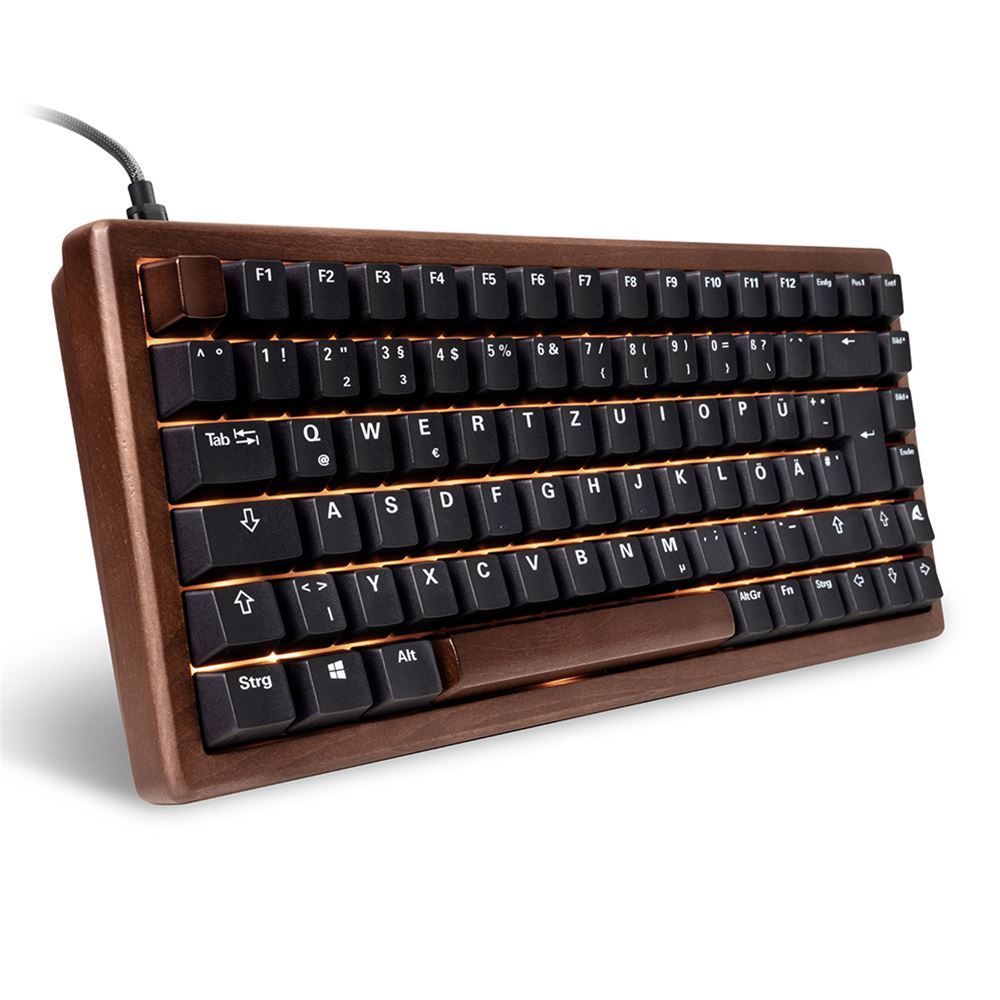 Sharkoon Skiller SGK50 S3 Wood PBT Gaming Keyboard Brown/Black UK