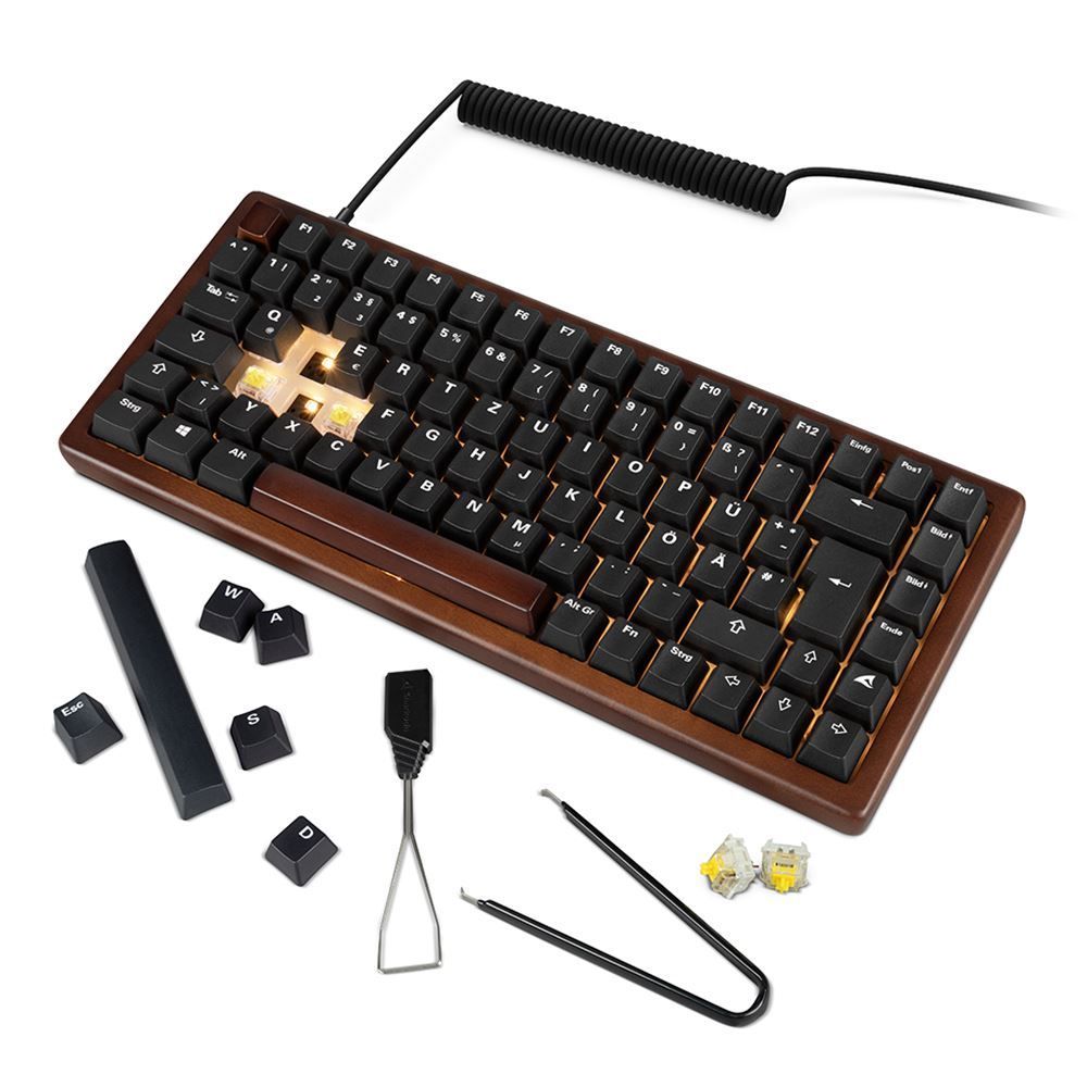 Sharkoon Skiller SGK50 S3 Wood PBT Gaming Keyboard Brown/Black US
