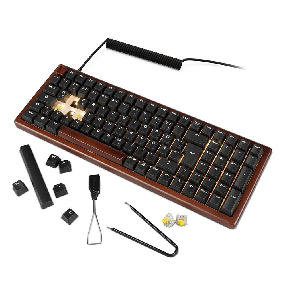 Sharkoon Skiller SGK50 S2 Wood PBT Gaming Keyboard Brown/Black UK