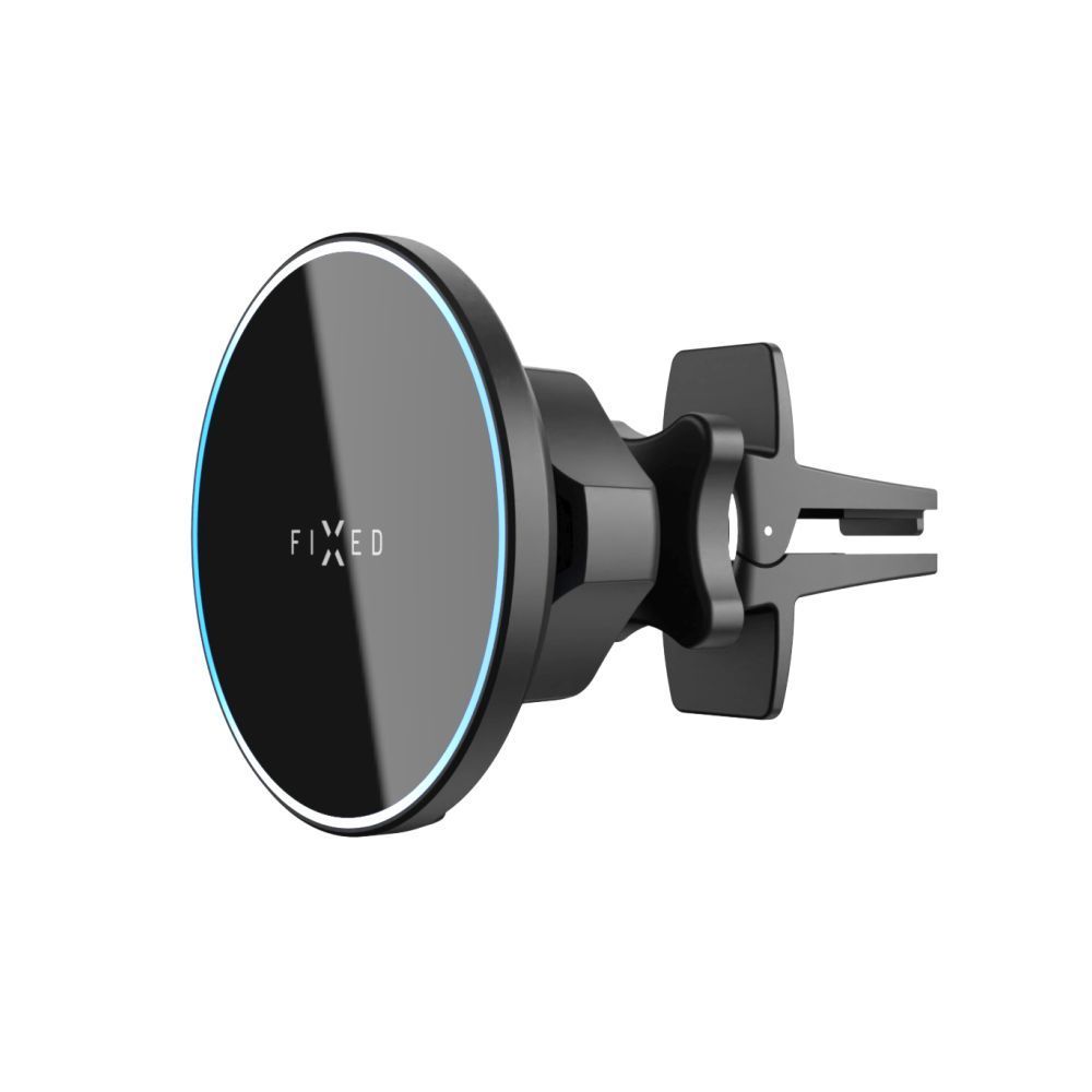 FIXED MagRound mágneses autós vezetéknélküli töltő és telefontartó MagSafe támogatással, fekete, FIXMRO-BK