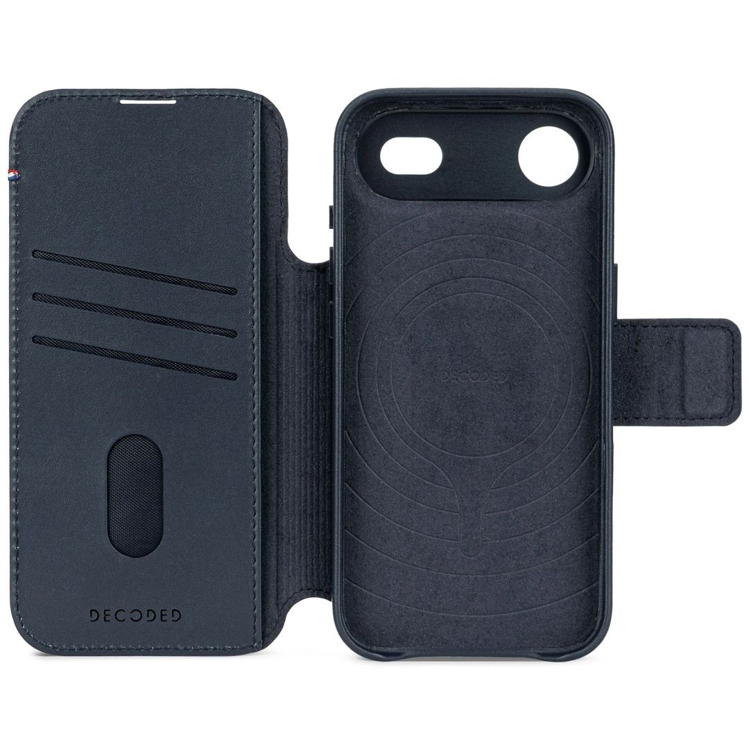 Decoded Leather Detachable Wallet for iPhone 17 Air Navy Shadow