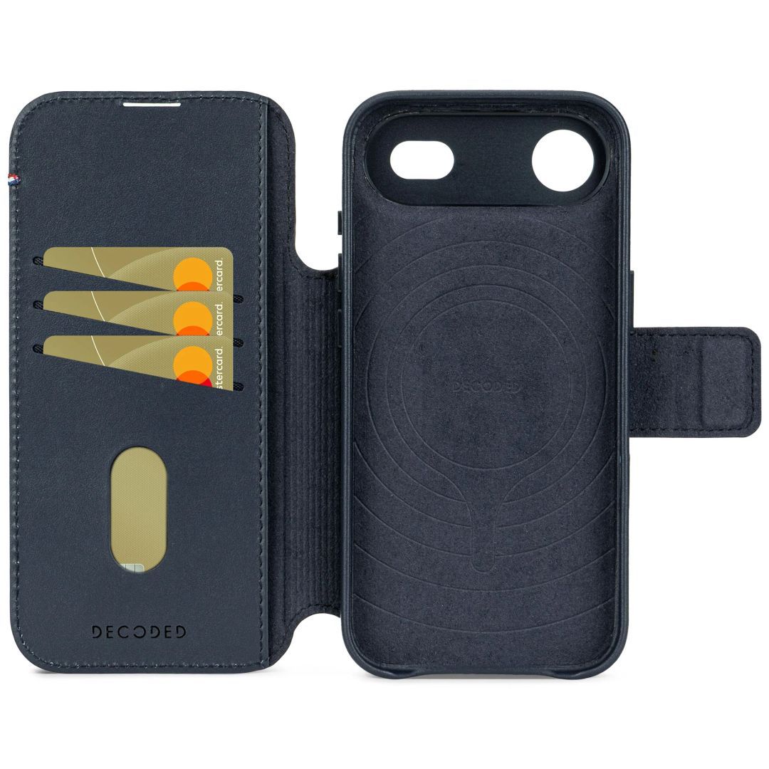 Decoded Leather Detachable Wallet for iPhone 17 Air Navy Shadow