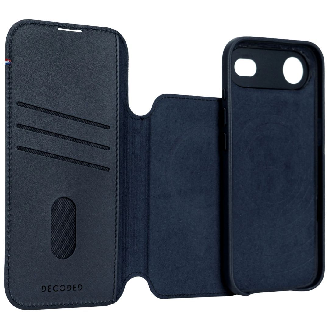 Decoded Leather Detachable Wallet for iPhone 17 Air Navy Shadow