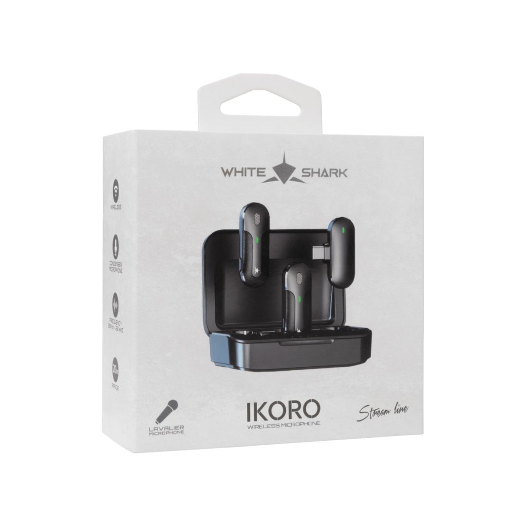 White Shark Tassa Wireless Microphone Black White Shark Tassa Wireless Microphone Black