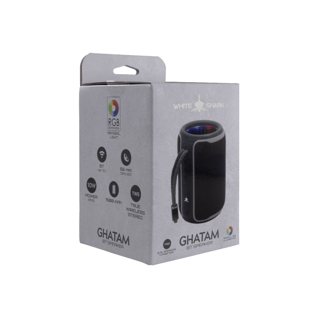 White Shark Ghatam Bluetooth Speaker Black/Grey