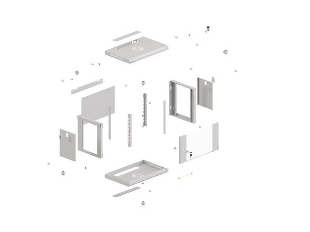 Lanberg 19" 6U Falra szerelhető Rackszekrény Grey