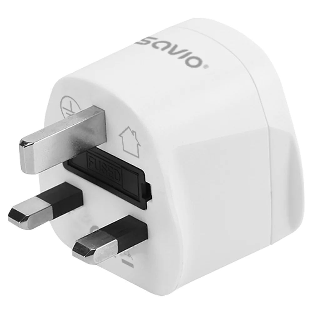 Savio AP-05 Travel adapter global socket – UK plug White