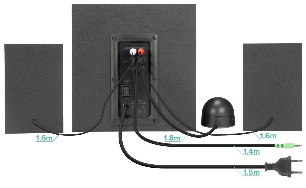 Speedlink Gravity LT 2.1 Subwoofer System Black