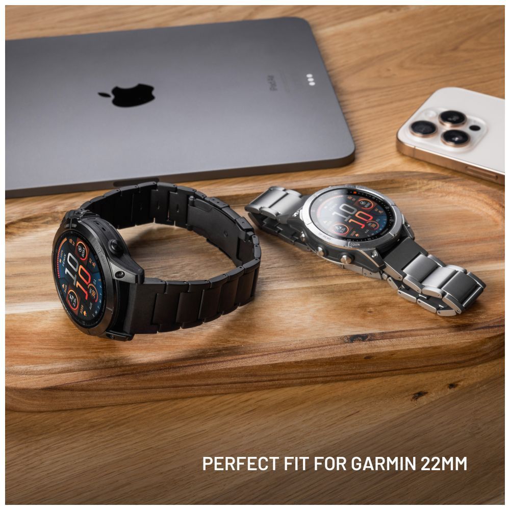 FIXED Titán óraszíj Garmin QuickFit 22mm okosórához, fekete