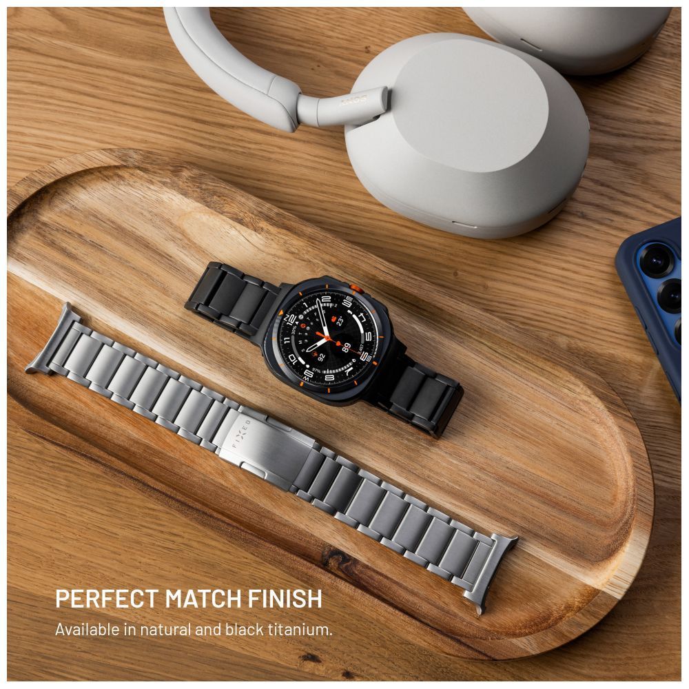 FIXED Titán óraszíj Garmin QuickFit 22mm okosórához, fekete