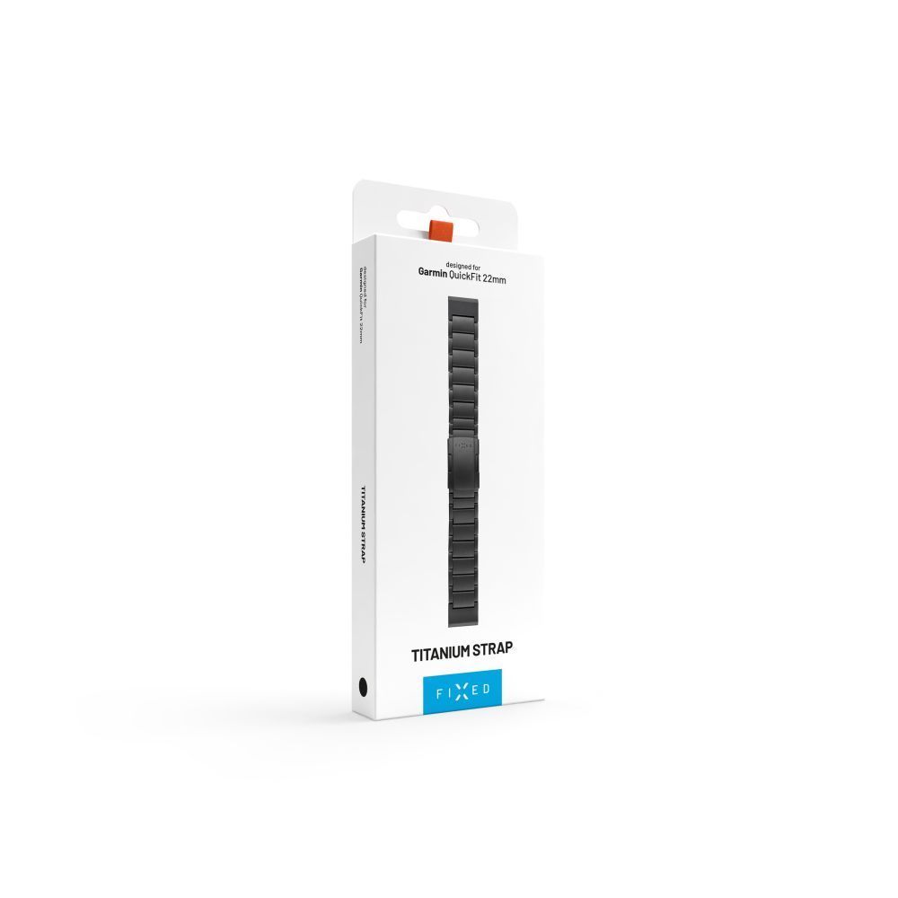 FIXED Titán óraszíj Garmin QuickFit 22mm okosórához, fekete