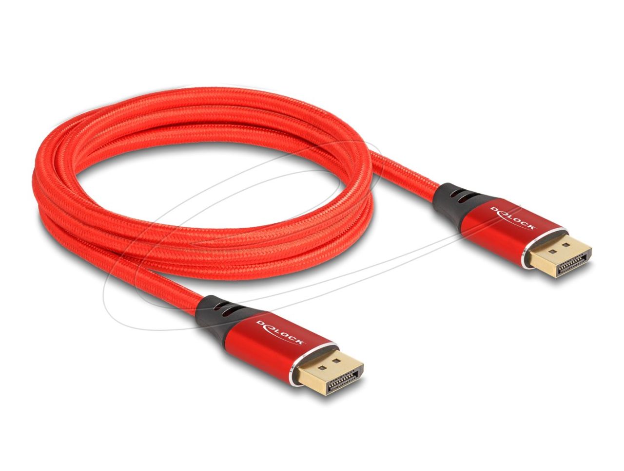DeLock DisplayPort Cable 16K 60 Hz 2m Red Metal