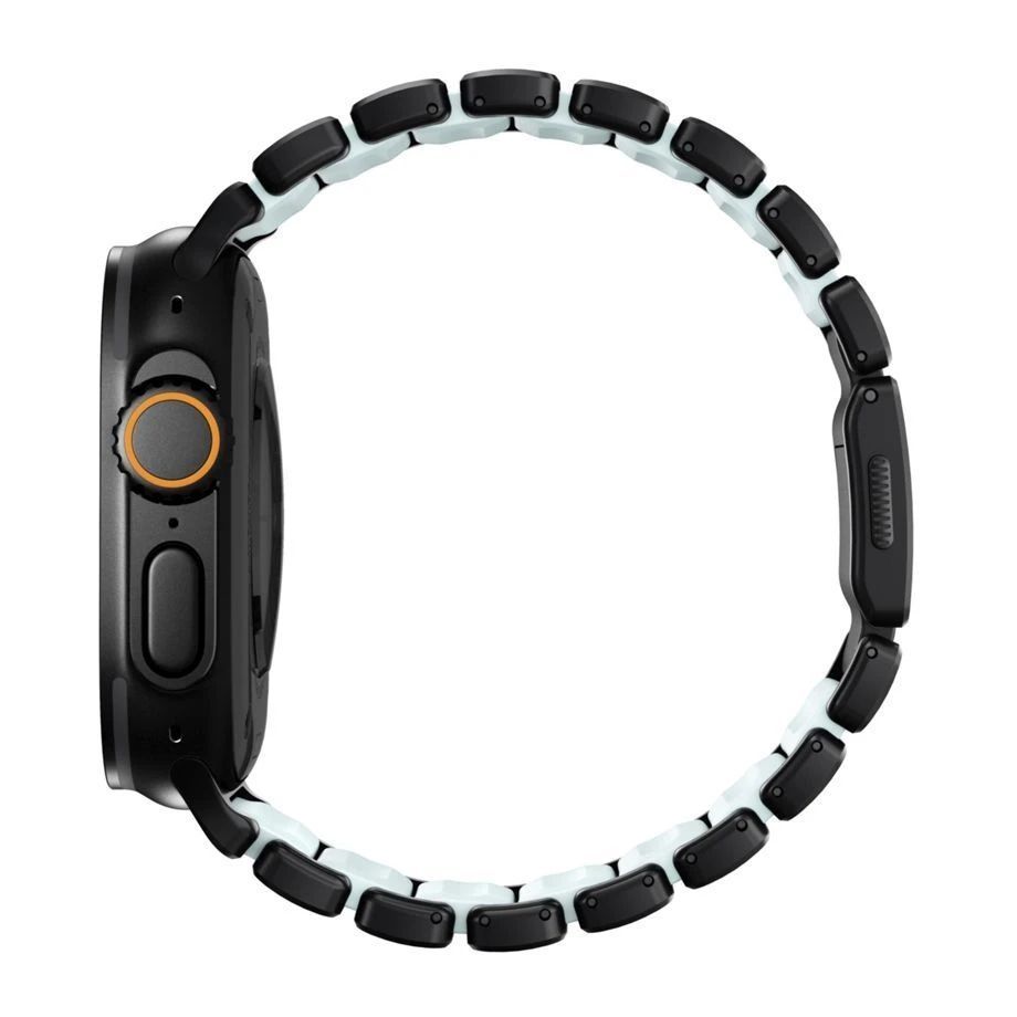Nomad Stratos Band for FKM AW 45/46/49mm Black Titanium Icy Blue Glow Nomad Stratos Band for FKM AW 45/46/49mm Black Titanium Icy Blue Glow