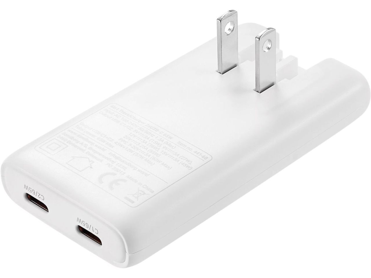 Sandberg 4in1 TravelCharger 2xUSB-C 65W White