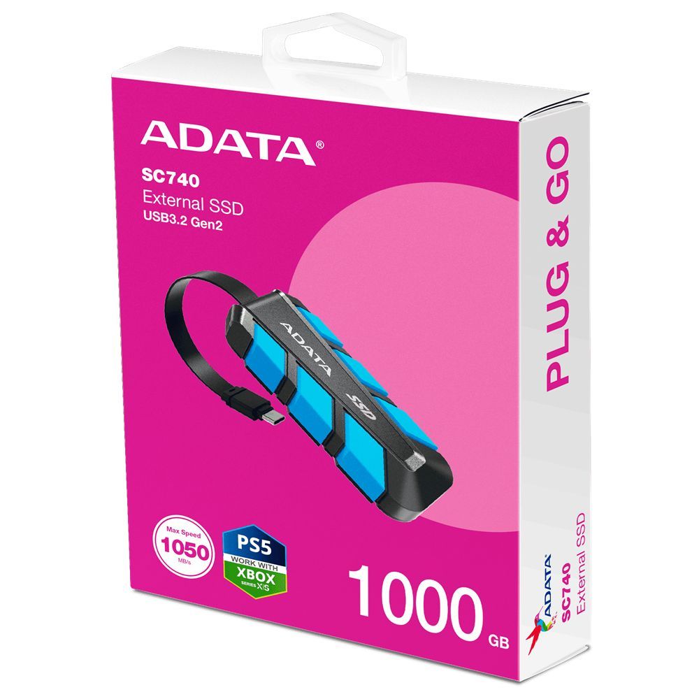 A-Data 1TB USB3.2 Type-C SC740 Black/Blue