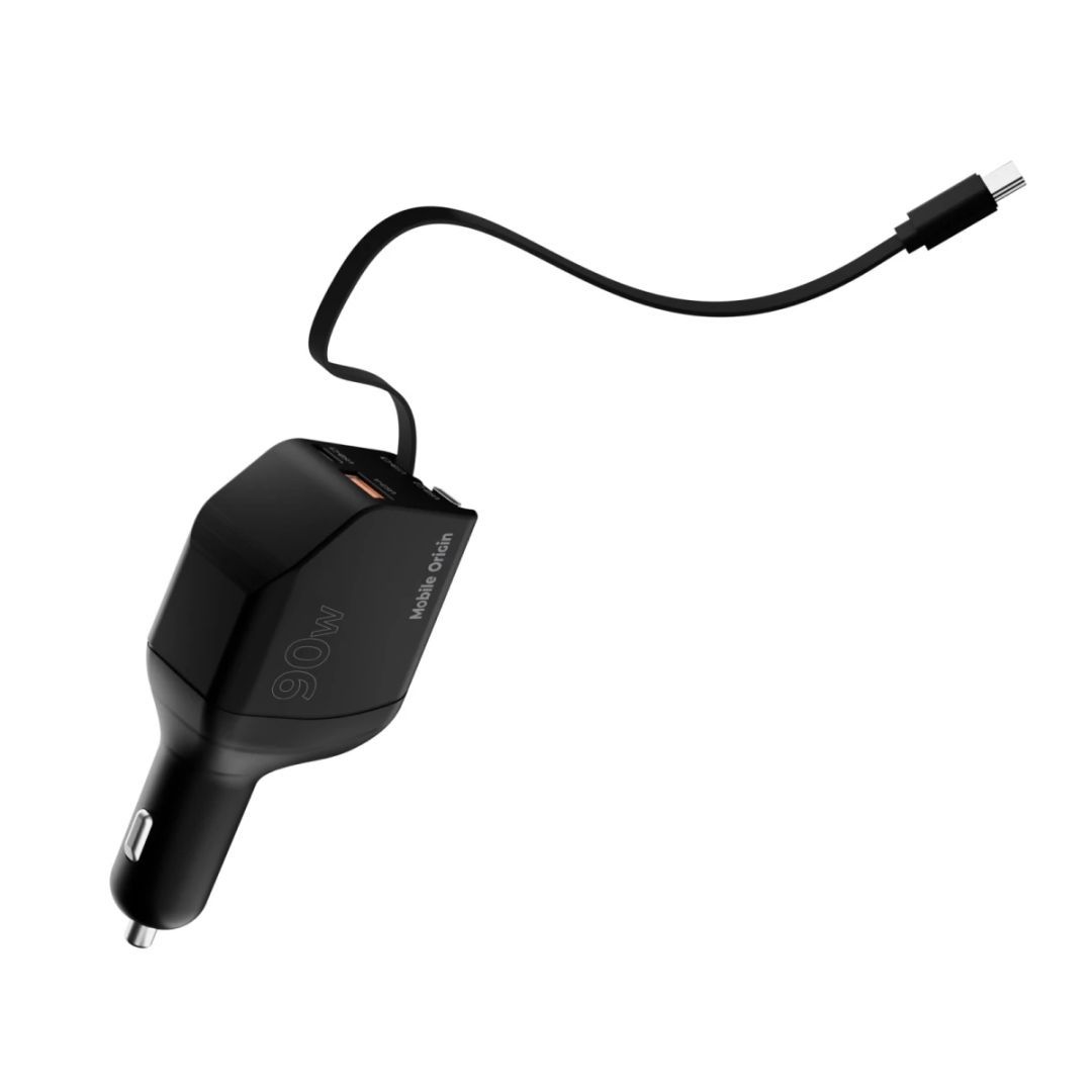 Mobile Origin 90W Car Charger CA22 USB-C + USB-A, 2x USB-C Cable Black