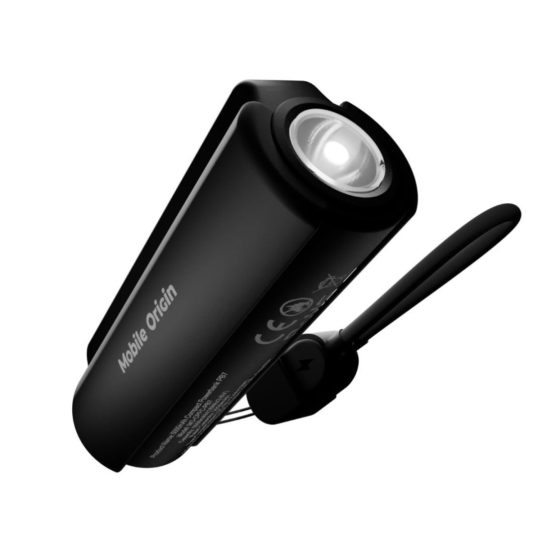Mobile Origin Compact Flashlight 5000mAh PowerBank Black Mobile Origin Compact Flashlight 5000mAh PowerBank Black