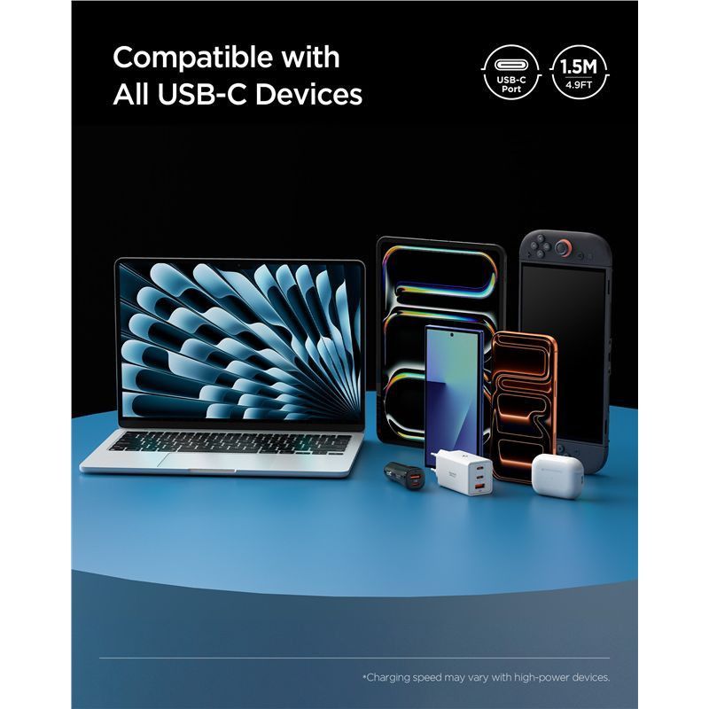 Spigen Essential USB-C to USB-C 240W Fabric Cable Black