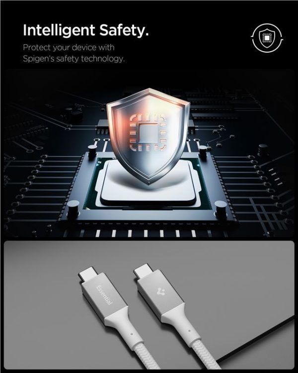 Spigen Essential USB-C to USB-C 100W Fabric Cable 1,5m White