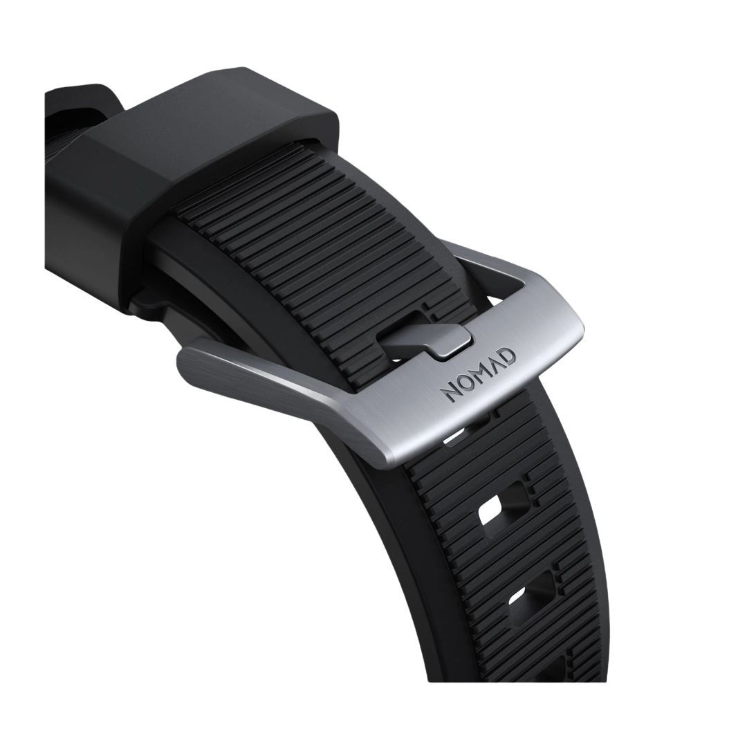 Nomad Rugged Strap with Connectoor Silver for Apple Watch 42/44/45/49mm Black Nomad Rugged Strap with Connectoor Silver for Apple Watch 42/44/45/49mm Black
