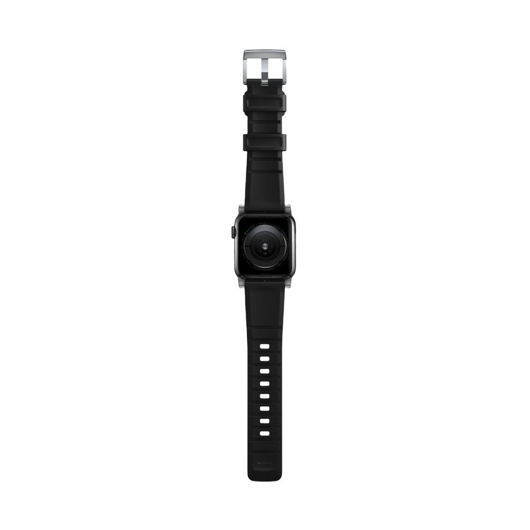 Nomad Rugged Strap with Connectoor Silver for Apple Watch 42/44/45/49mm Black Nomad Rugged Strap with Connectoor Silver for Apple Watch 42/44/45/49mm Black