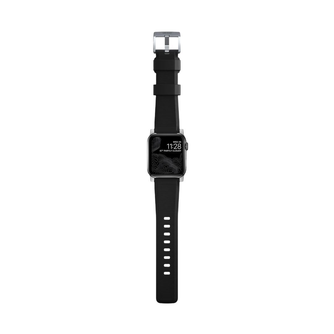Nomad Rugged Strap with Connectoor Silver for Apple Watch 42/44/45/49mm Black Nomad Rugged Strap with Connectoor Silver for Apple Watch 42/44/45/49mm Black