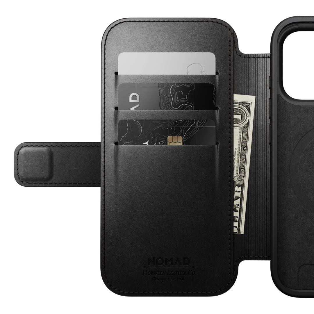 Nomad Modern Leather Folio for iPhone 17 Pro Max Black Horween