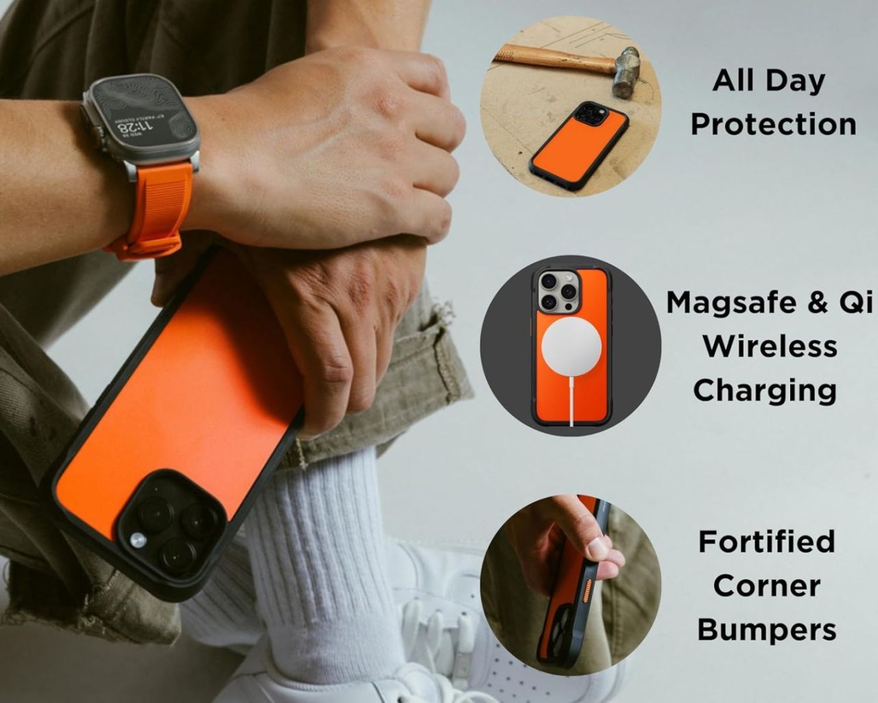 Nomad Nomad Rugged Case iPhone 15 Pro Ultra Orange