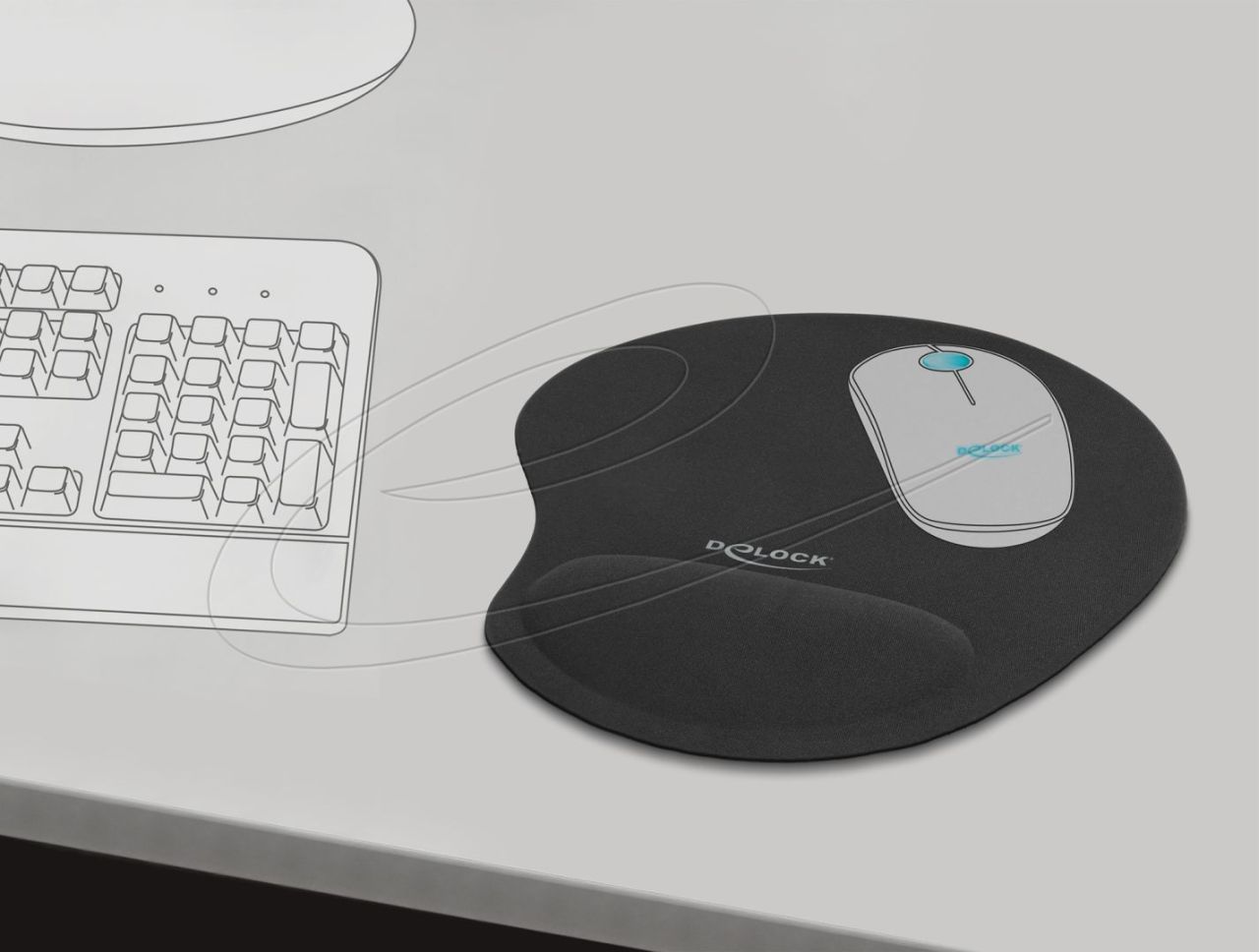 DeLock Ergonomic Egérpad Black