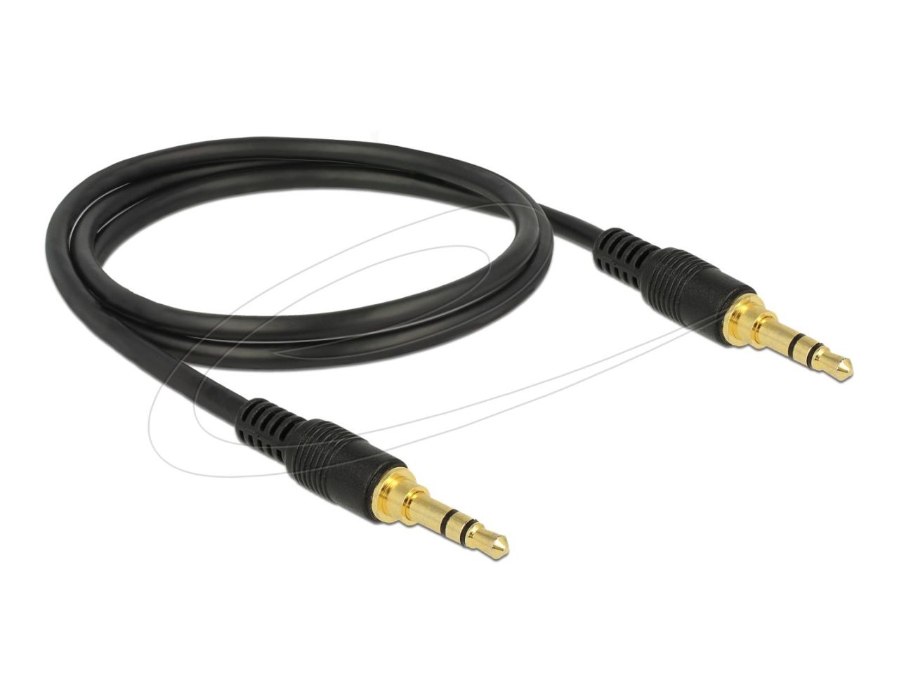DeLock Stereo Jack Cable 3.5mm 3 pin male to male 1m Black DeLock Stereo Jack Cable 3.5mm 3 pin male to male 1m Black