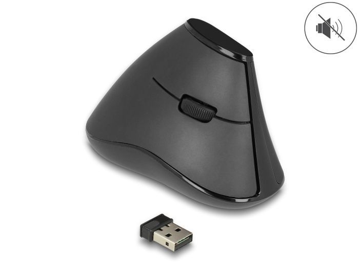 DeLock Ergonomic Wireless Vertical Silent Mouse Black