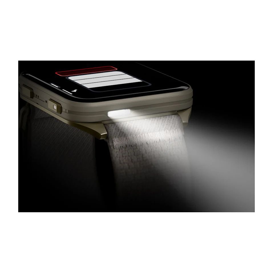 Garmin Venu X1 Soft Gold with Titanium Caseback and French Grey Nylon Band