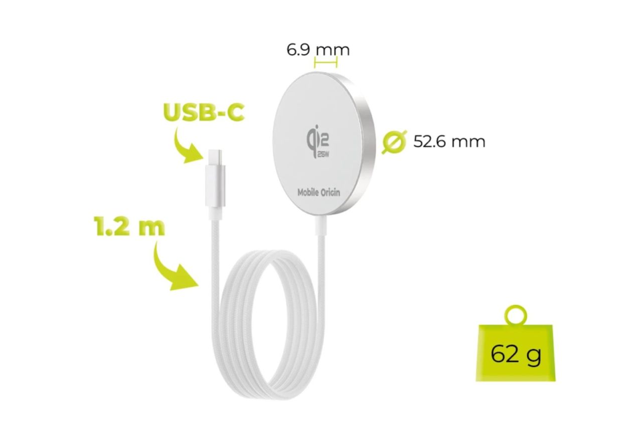 Mobile Origin Qi2 25W Magnetic Charging Pad PW29 White