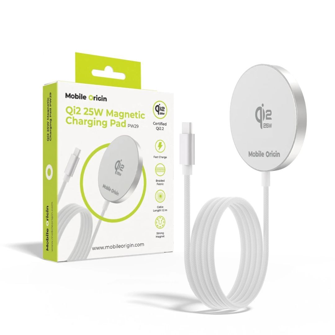 Mobile Origin Qi2 25W Magnetic Charging Pad PW29 White