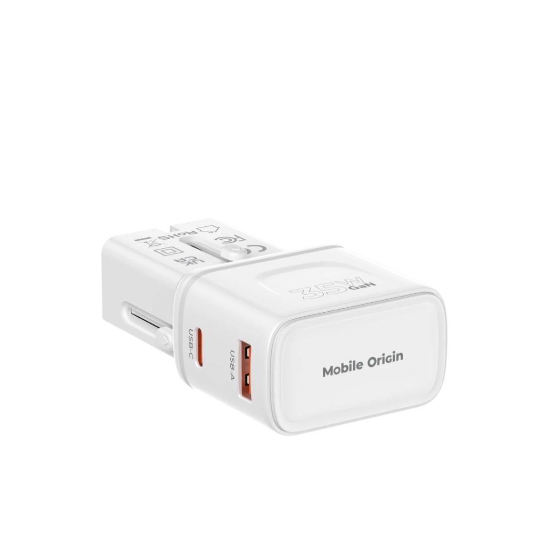 Mobile Origin 35W Travel Adapter EU/US/UK/AU PW25 White