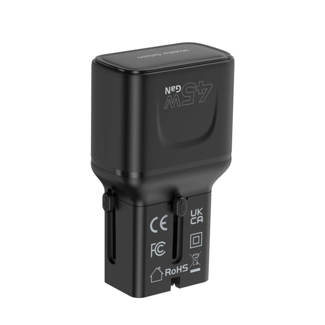 Mobile Origin 45W Travel Adapter EU/US/UK/AU PW26 Black