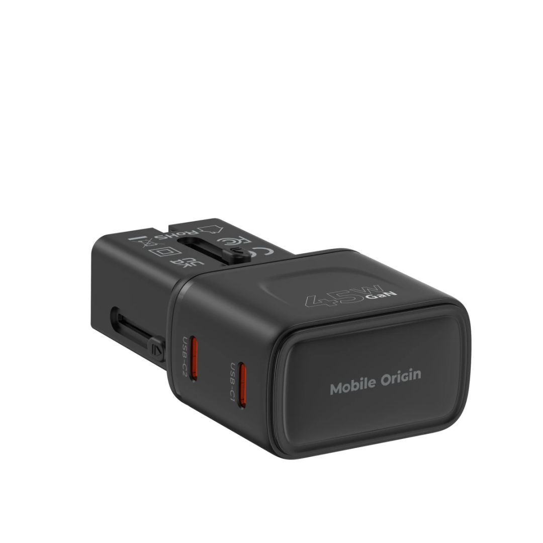 Mobile Origin 45W Travel Adapter EU/US/UK/AU PW26 Black