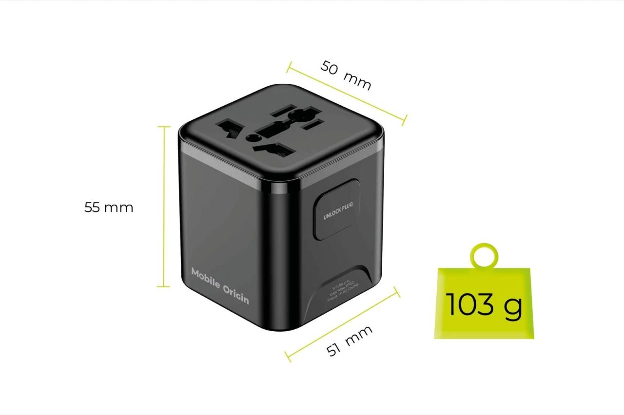 Mobile Origin Universal Travel Adapter PW30 EU/UK/US/AUS Black