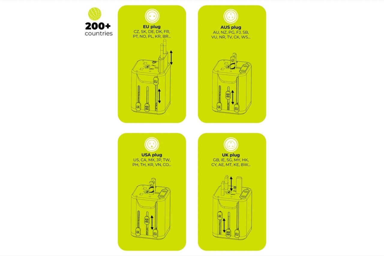 Mobile Origin Universal Travel Adapter PW30 EU/UK/US/AUS White